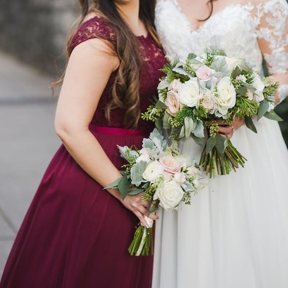 Bridesmaids Dress - Size 8 - Wine - David’s Bridal - Picture 3 of 6